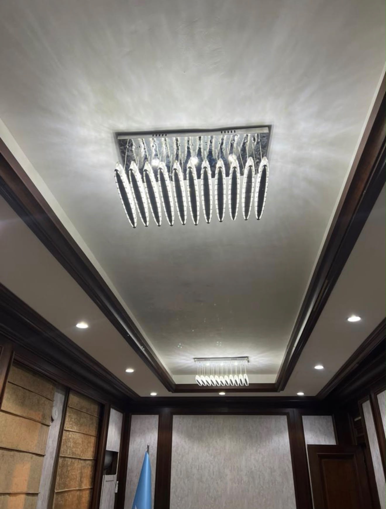 Crystal ceiling lighting installation